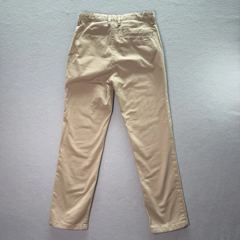 Old Navy Boys Straight Fit Chino Uniform Pants Beige Cotton Stretch Pockets